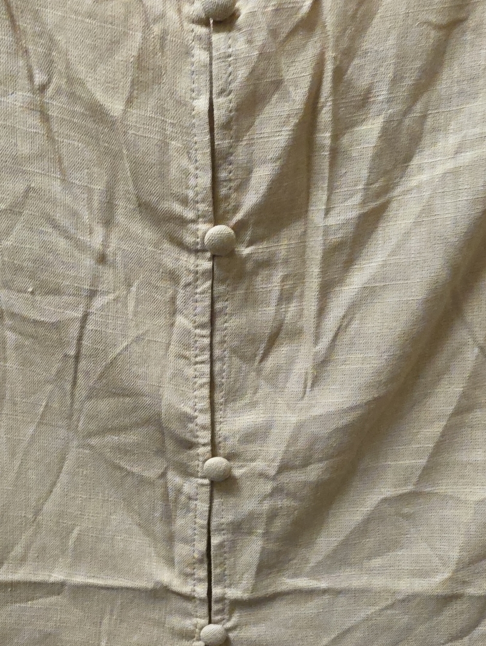 Nwt HALARA linen Blend Sleeveless Beige Button-Front Crop Top - Picture 2 of 5